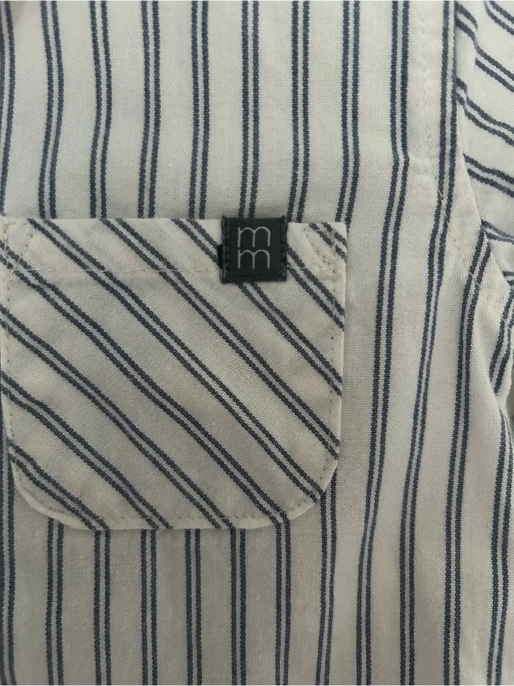 Striped Short-Sleeve Kids Short Set Blue & White